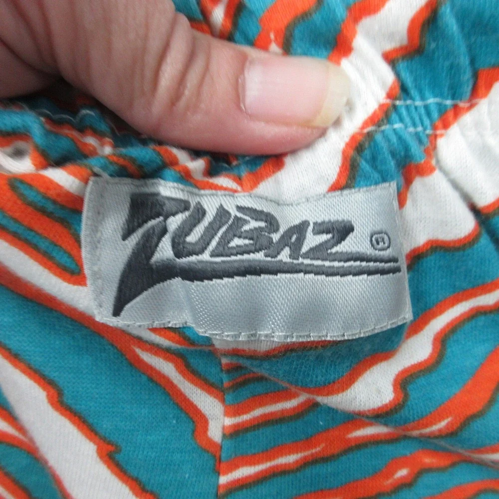 Zubaz Pants Mens Medium Blue Green White Orange Dolphins Pull On 26x28*
